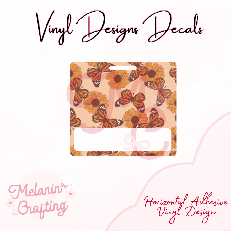 Sunset Butterfly Horizontal Vinyl Decal