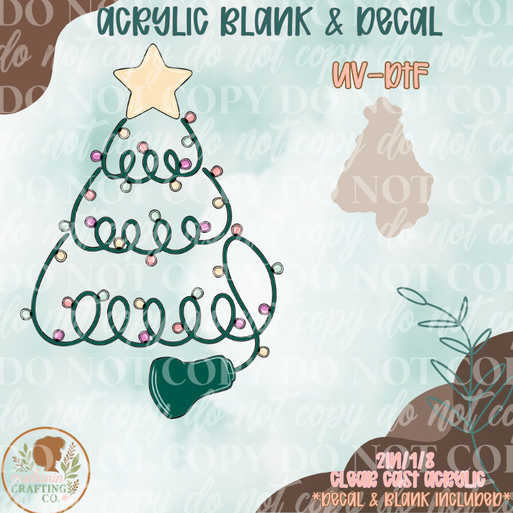 Christmas Tree Probe UV DTF Acrylic Blank Set