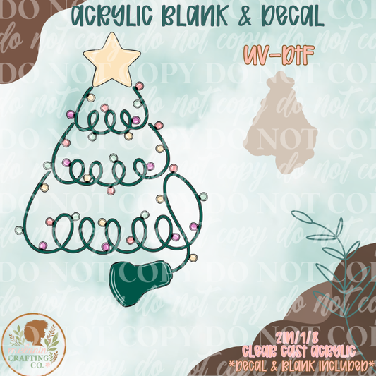 Christmas Tree Probe UV DTF Acrylic Blank Set