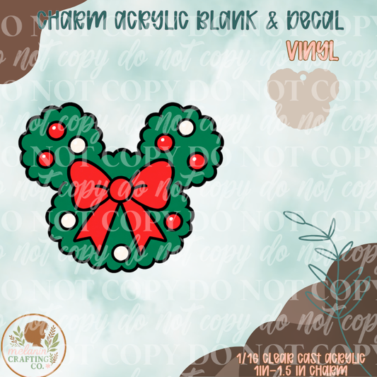 Mouse Wreath Charm & Decal Set