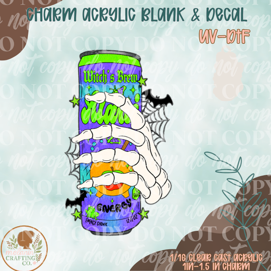 Spooky Witch Drink UV DTF Charm & Decal Set