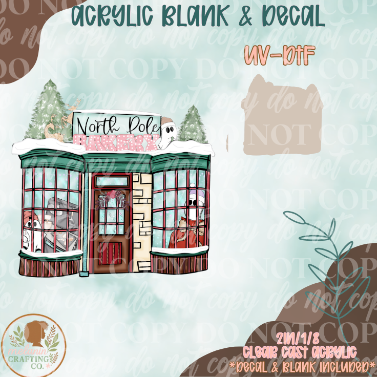 North Pole Bakery UV DTF Acrylic Blank Set
