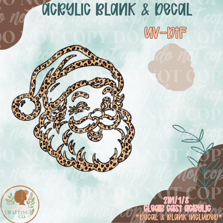 Santa Silhouette UV DTF Acrylic Blank Set