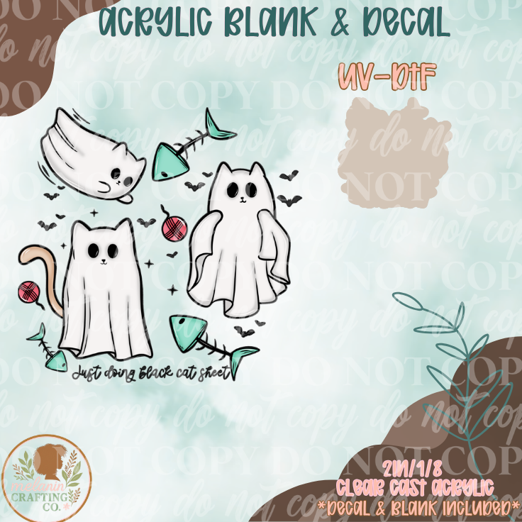 Cat Ghosties  UV DTF Acrylic Blank Set