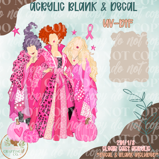 On Wednesdays We Wear Pink  UV DTF Acrylic Blank Set
