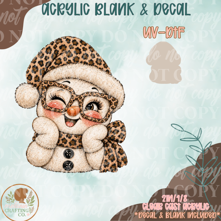 Winter Holiday Snowman UV DTF Acrylic Blank Set