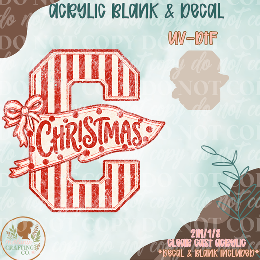 Stripes Christmas UV DTF Acrylic Blank Set