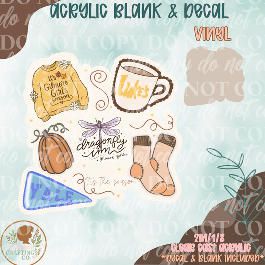 Gilmore Season  Acrylic Blank & Decal Set