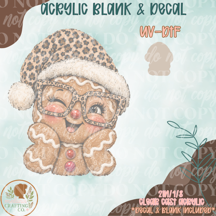 Winter Holiday Gingerbreadman UV DTF Acrylic Blank Set