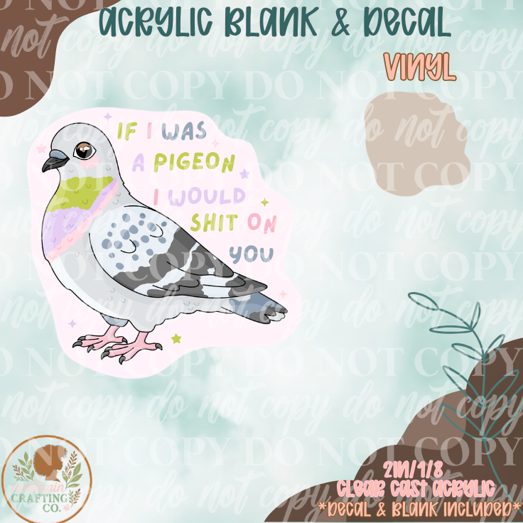 Piegon Poop Acrylic Blank & Decal Set