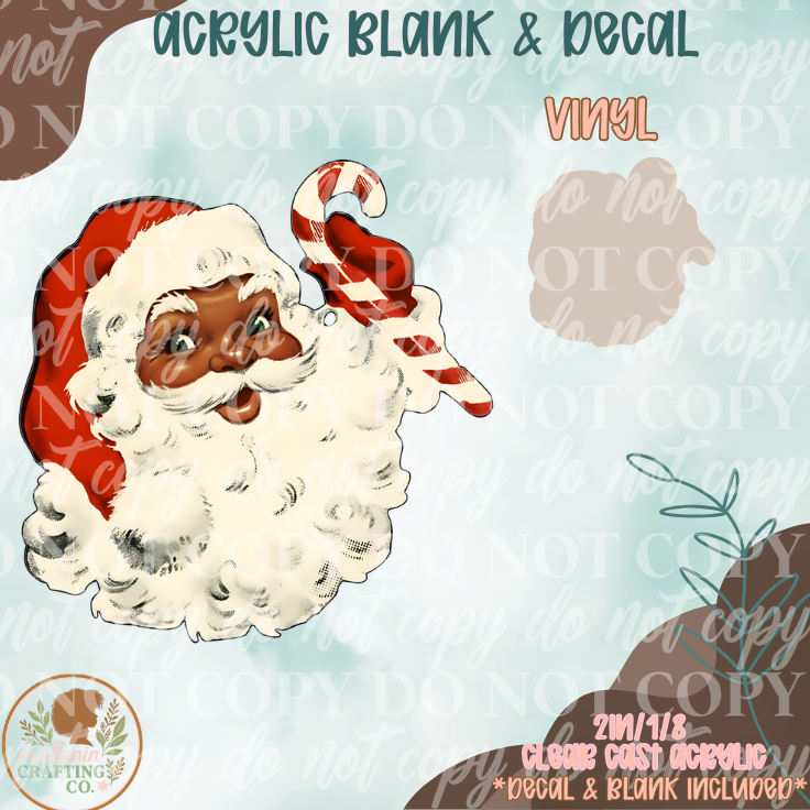 Vintage Santa Acrylic Blank & Decal Set