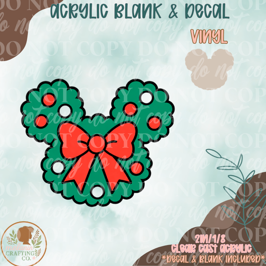 Festive Wreath Acrylic Blank & Decal Set