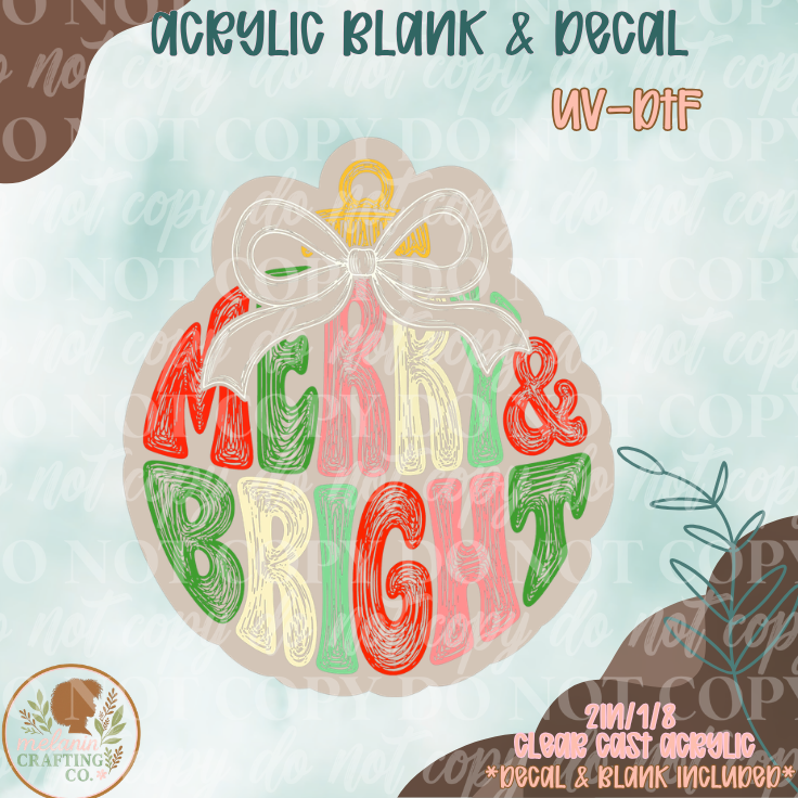 Merry & Bright UV DTF Acrylic Blank Set