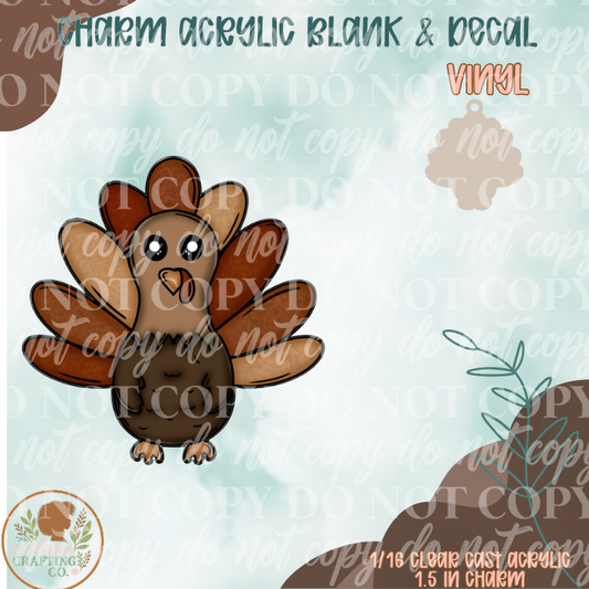 Turkey Charm  & Decal Set