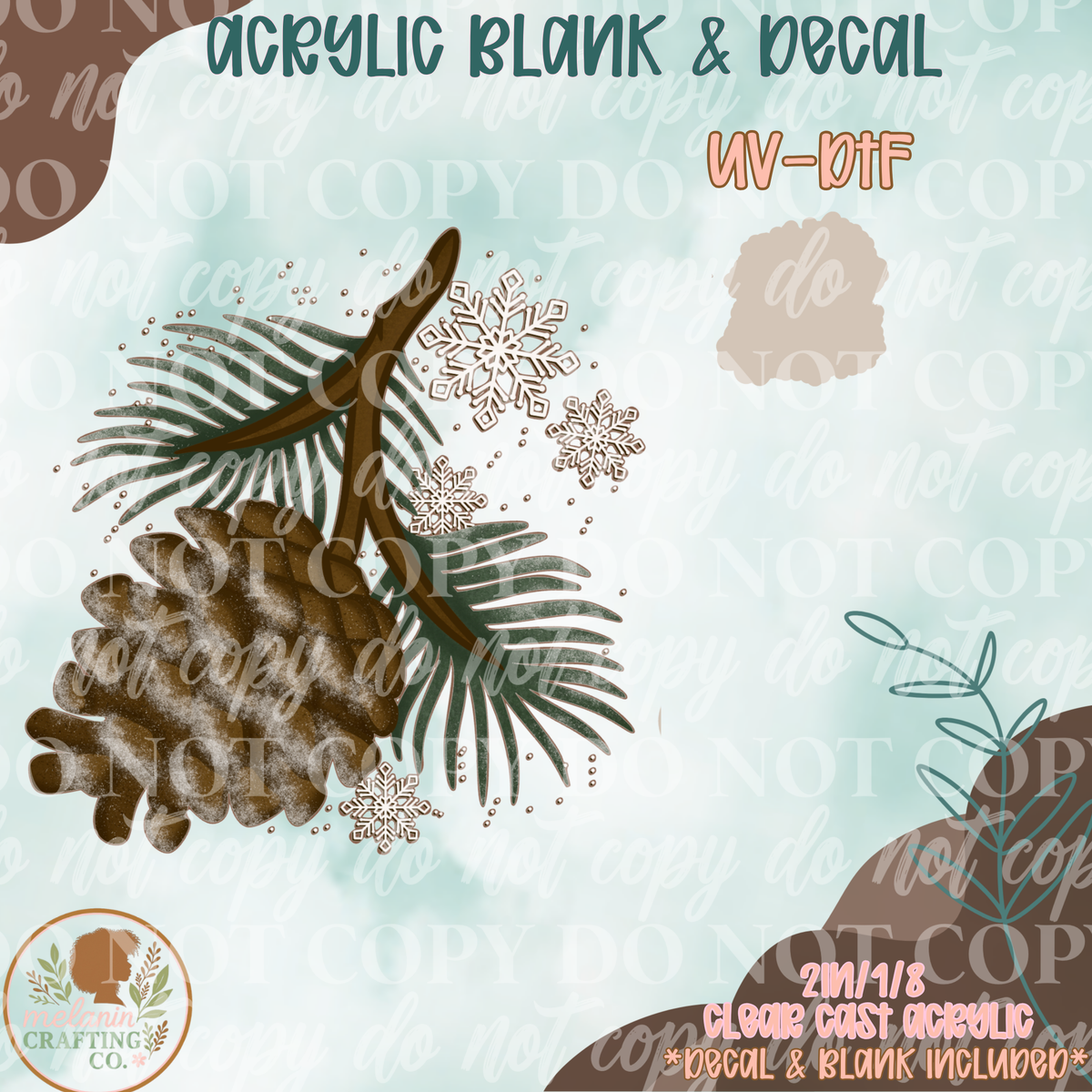 Pine Cone UV DTF Acrylic Blank Set
