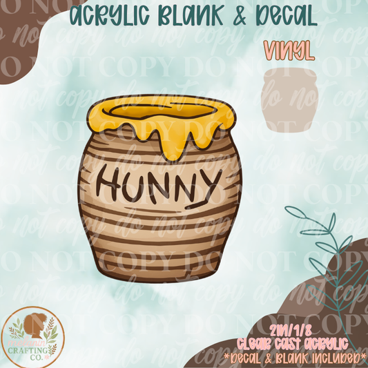 Hunny Pot Acrylic Blank & Decal Set
