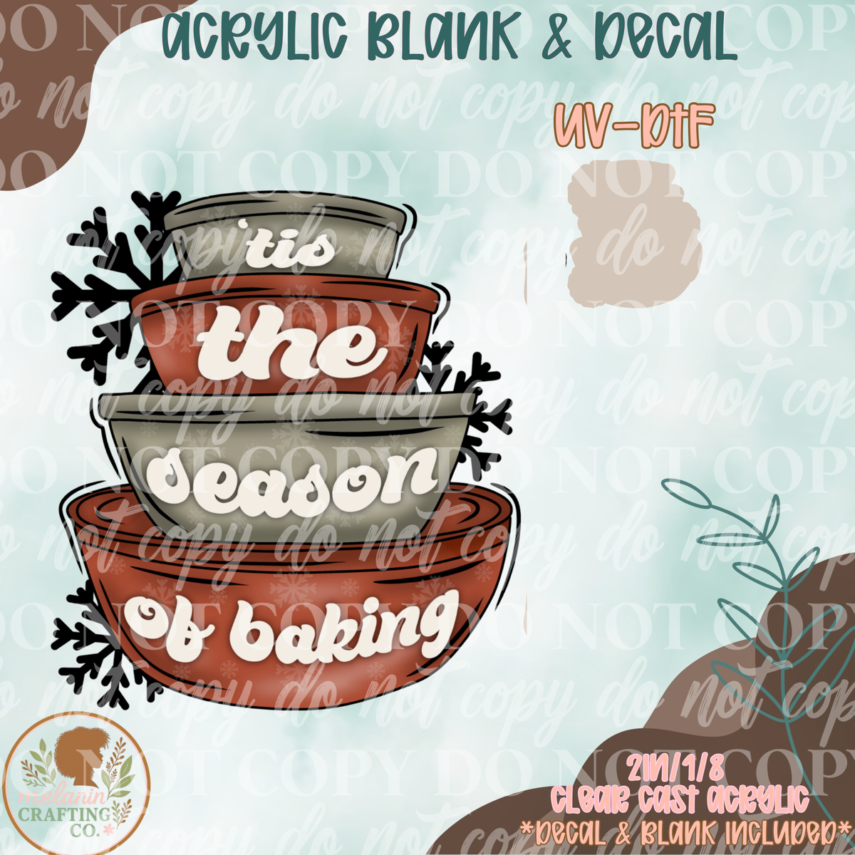 Tis The Season of Baking UV DTF Acrylic Blank Set