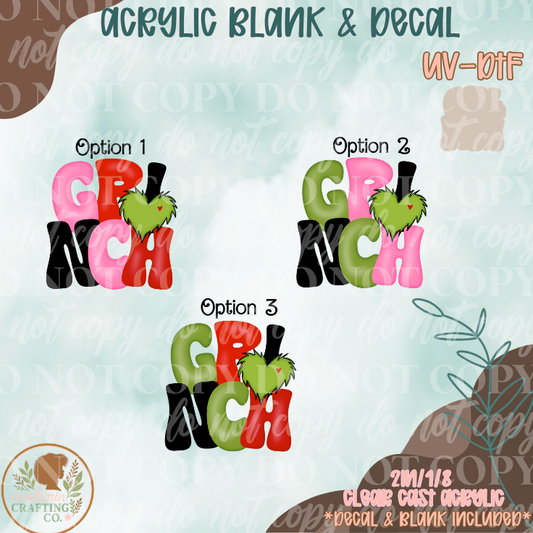 Green Guy UV DTF Acrylic Blank Set