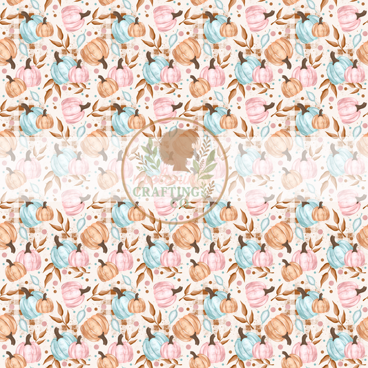 Pastel Thankful Pumpkin 12x12 Adhesive Vinyl