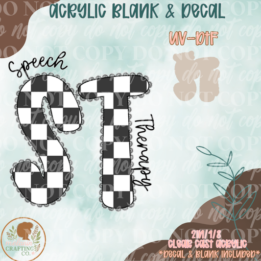 ST Checkered UV DTF Acrylic Blank Set