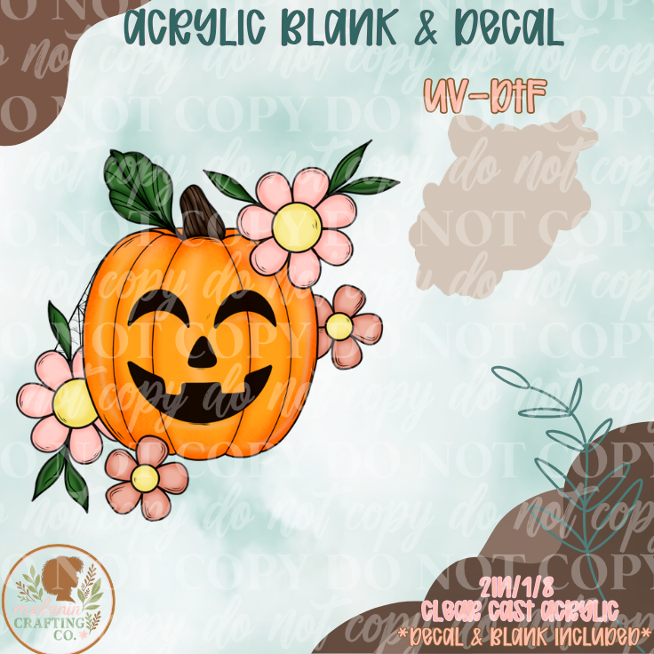 Pumpkin Flower UV DTF Acrylic Blank Set