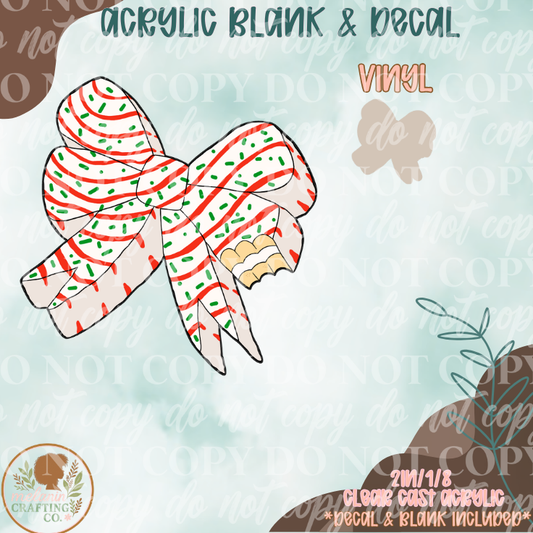 Christmas Bow Cake Acrylic Blank & Decal Set