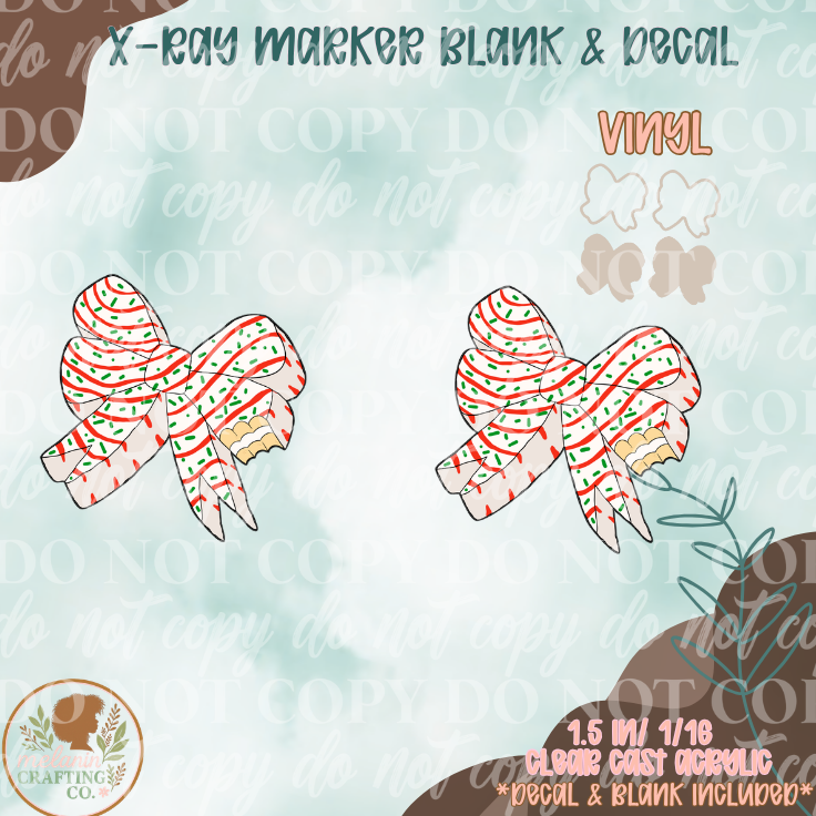 Christmas Bow Cake X-Ray Markers (Decal Included)