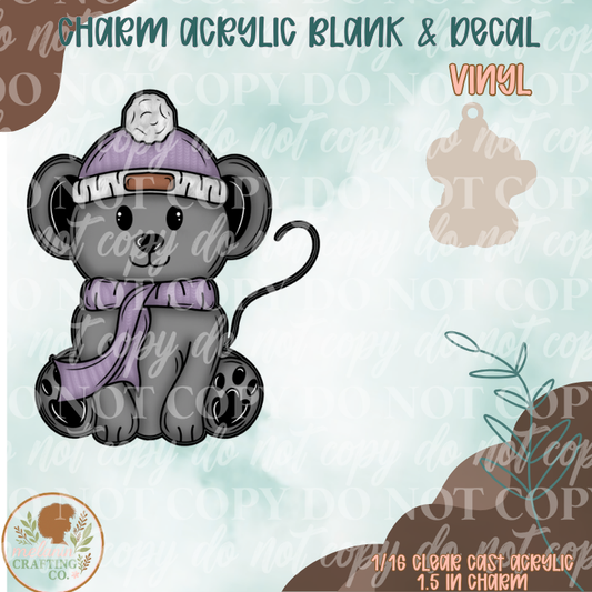 Winter Mouse Charm & Decal Set