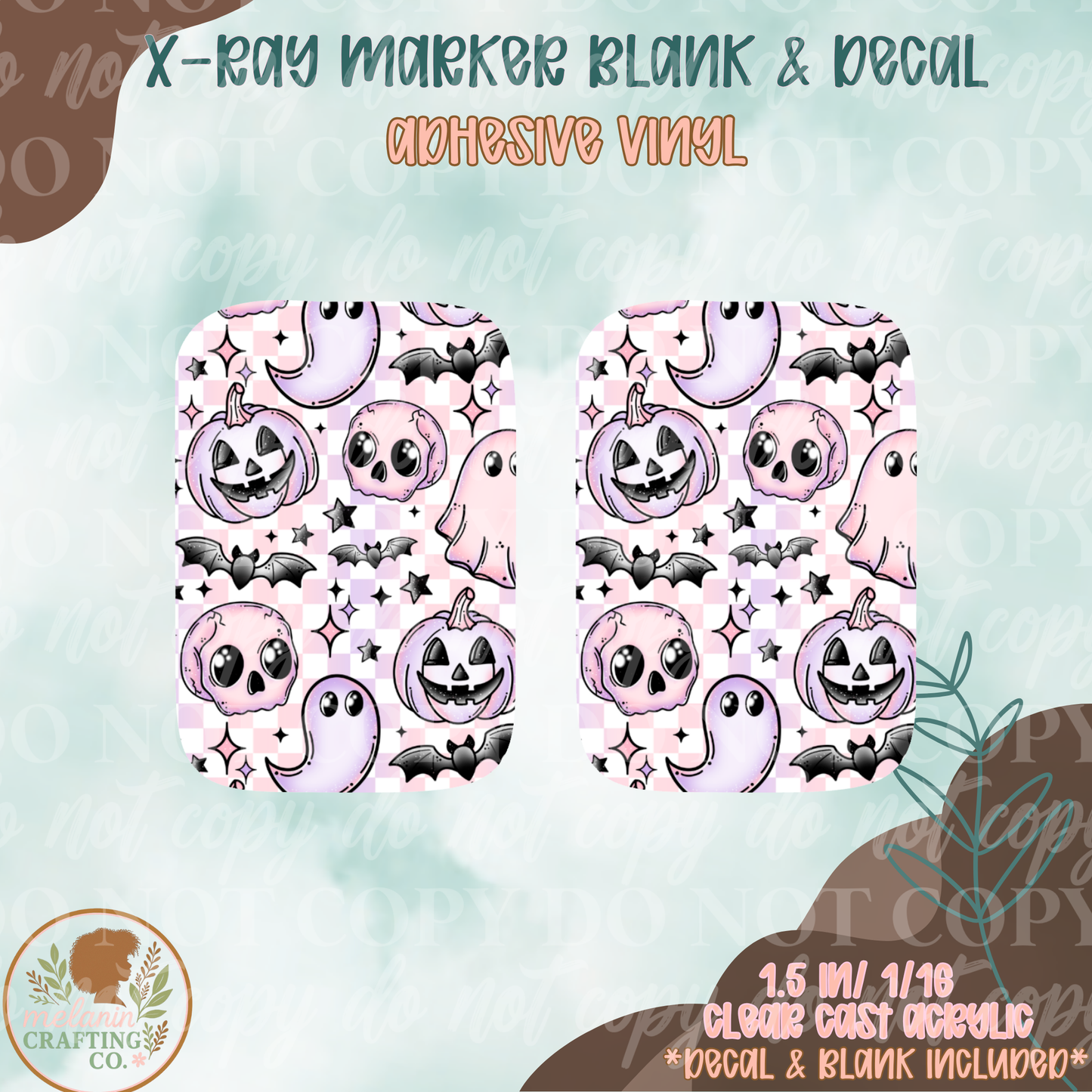 Spooky Skulls Pastel X-Ray Markers (Decal Included)