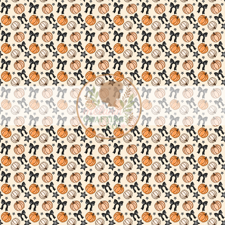 Pumpkin Bow 12x12 Adhesive Vinyl
