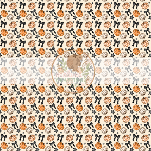 Pumpkin Bow 12x12 Adhesive Vinyl