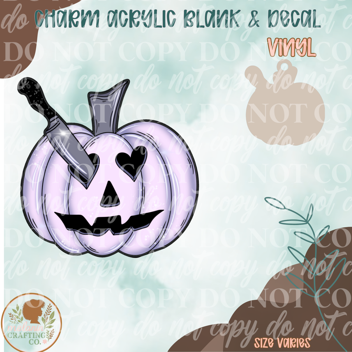 Pastel Pumpkin Charm & Decal Set