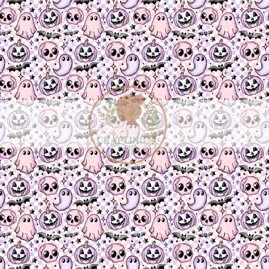 Spooky Skulls Pastel 12x12 Adhesive Vinyl