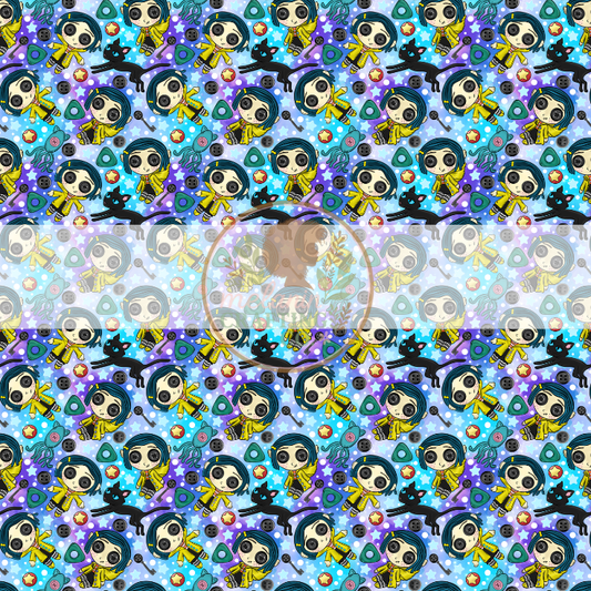 Blue Hair Girl 12x12 Adhesive Vinyl