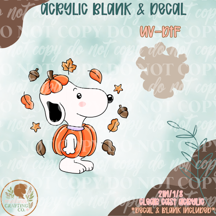 Snoopy Pumpkin UV DTF Acrylic Blank Set