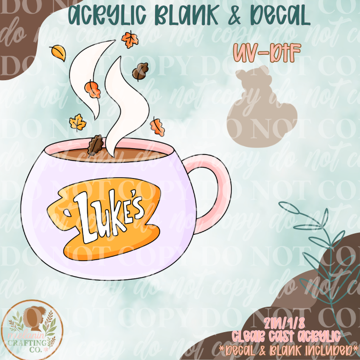 Lukes Autumn Mug UV DTF Acrylic Blank Set