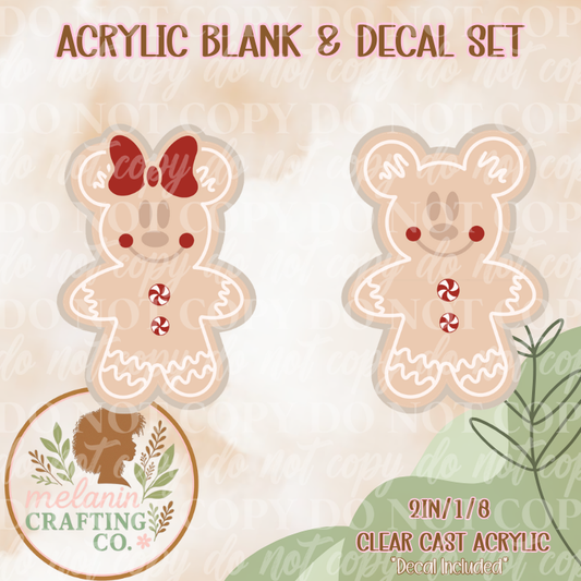 Peppermint Gingerbread Acrylic Blank & Decal Set