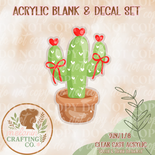 Cactus Lover Acrylic Blank & Decal Set