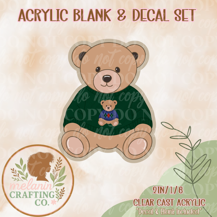 Ralph Bear Acrylic Blank & Decal Set