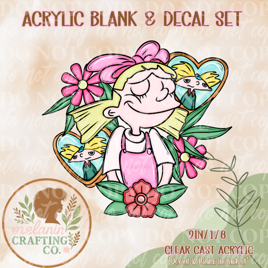 Helga Love Acrylic Blank & Decal Set