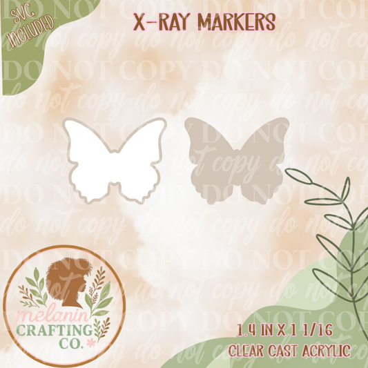 Butterfly  X-Ray Marker Acrylic Blank (No Decal Included)