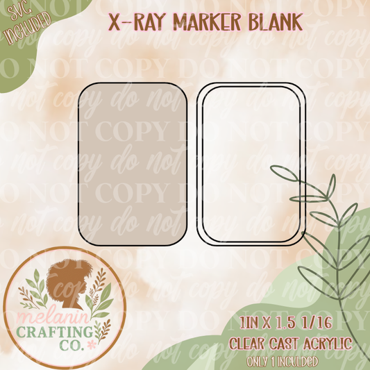 X-Ray Marker Acrylic Blank (No Decal Included)