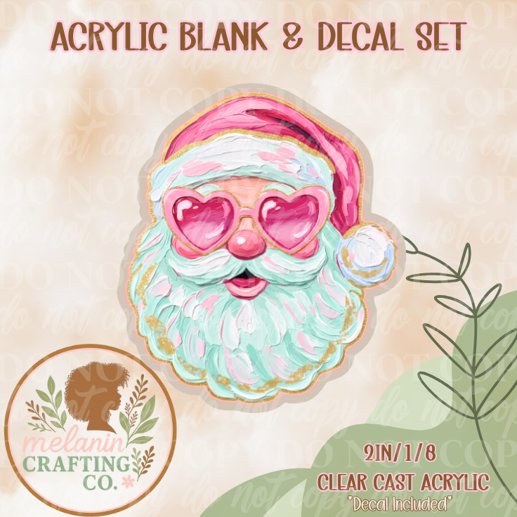 Paint Brushstroke Santa Acrylic Blank & Decal Set