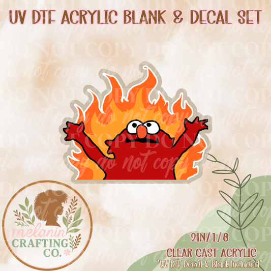 Puppet Fire UV DTF Acrylic Blank & Decal Set