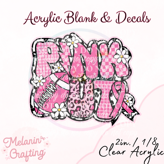 Polkadot Pink Out Acrylic Blank & Decal Set
