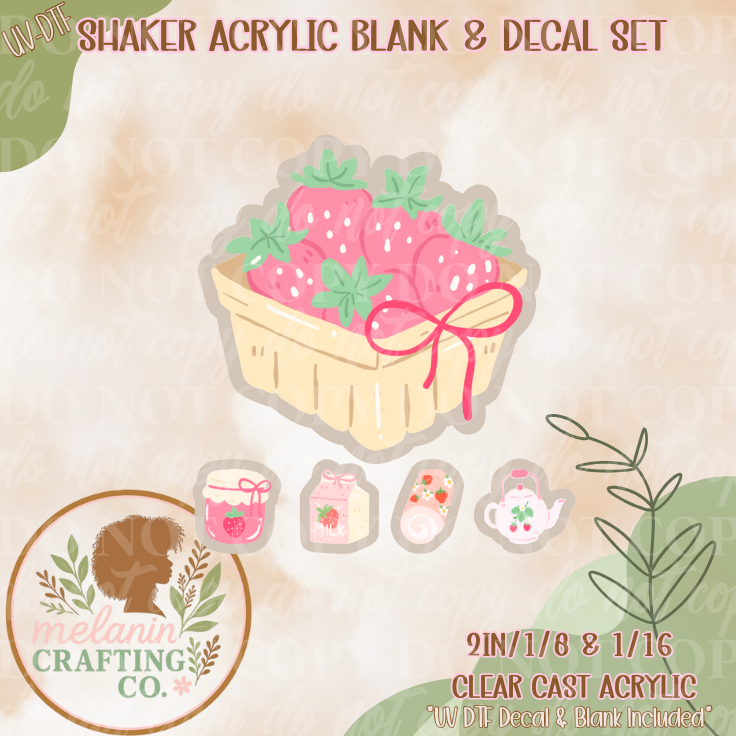 Strawberry Basket UV Dtf Shaker Set