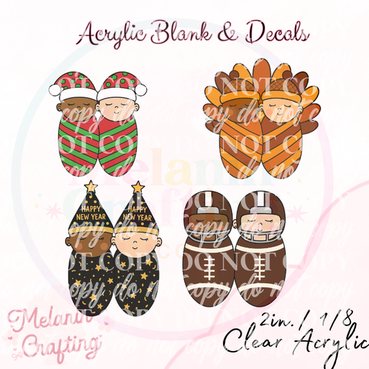 Holiday NICU Babies Acrylic Blank & Decal Set