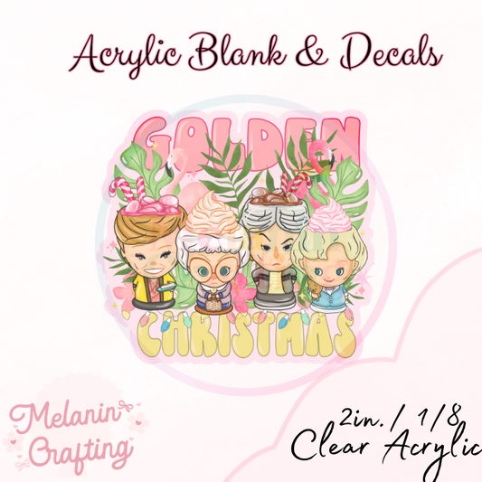 Golden Christmas Acrylic Blank & Decal Set