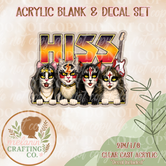 HISS Cats Acrylic Blank & Decal Set