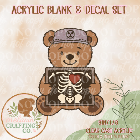 X-Ray Me Teddy Acrylic Blank & Decal Set